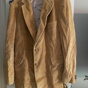 Men's Tan Corduroy Bomber Jacket